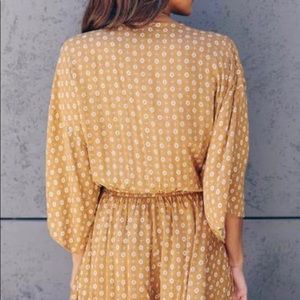 VICI HAZIE TASSEL SWING ROMPER - MUSTARD NWT